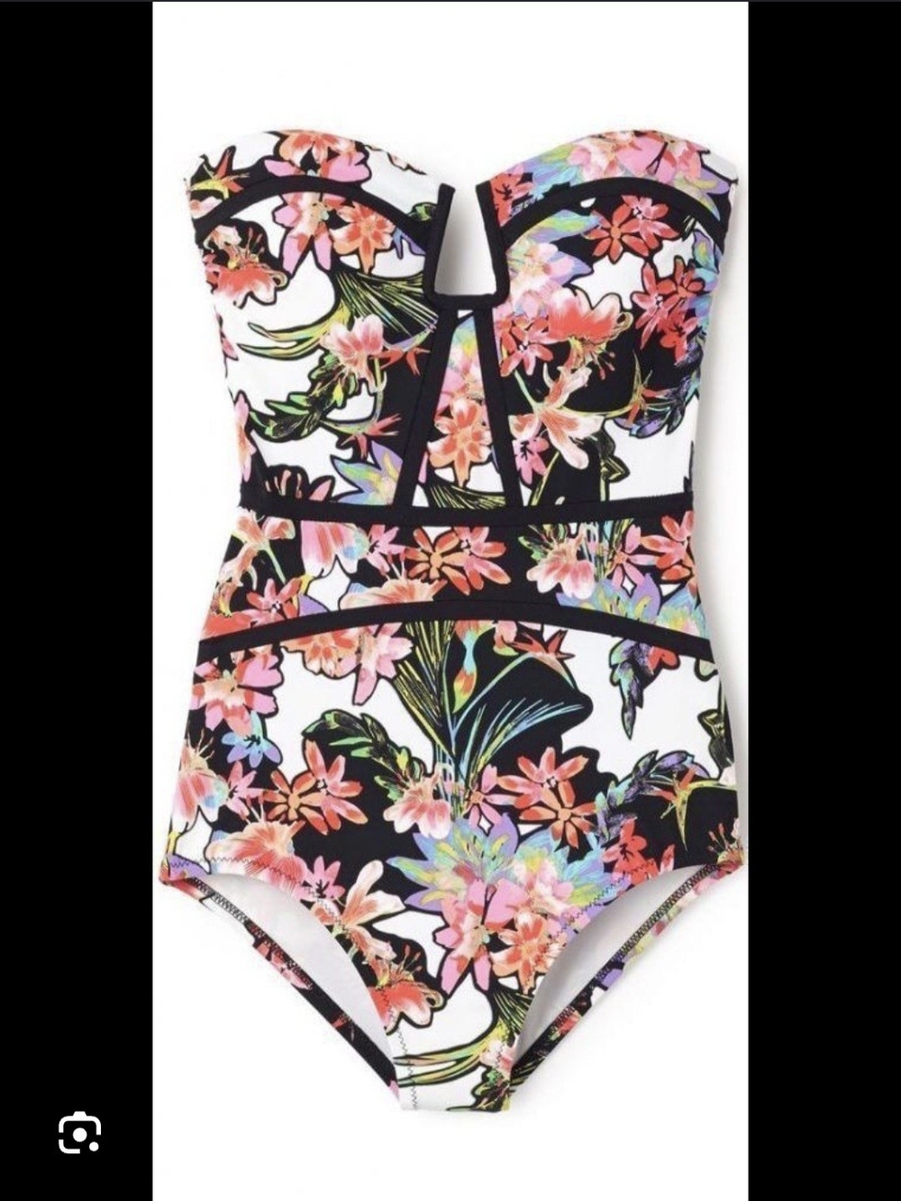 Nanette Lepore Havana Tropical Seductress One-Piece Bandeau Swimsuit - M - Picture 3 of 10